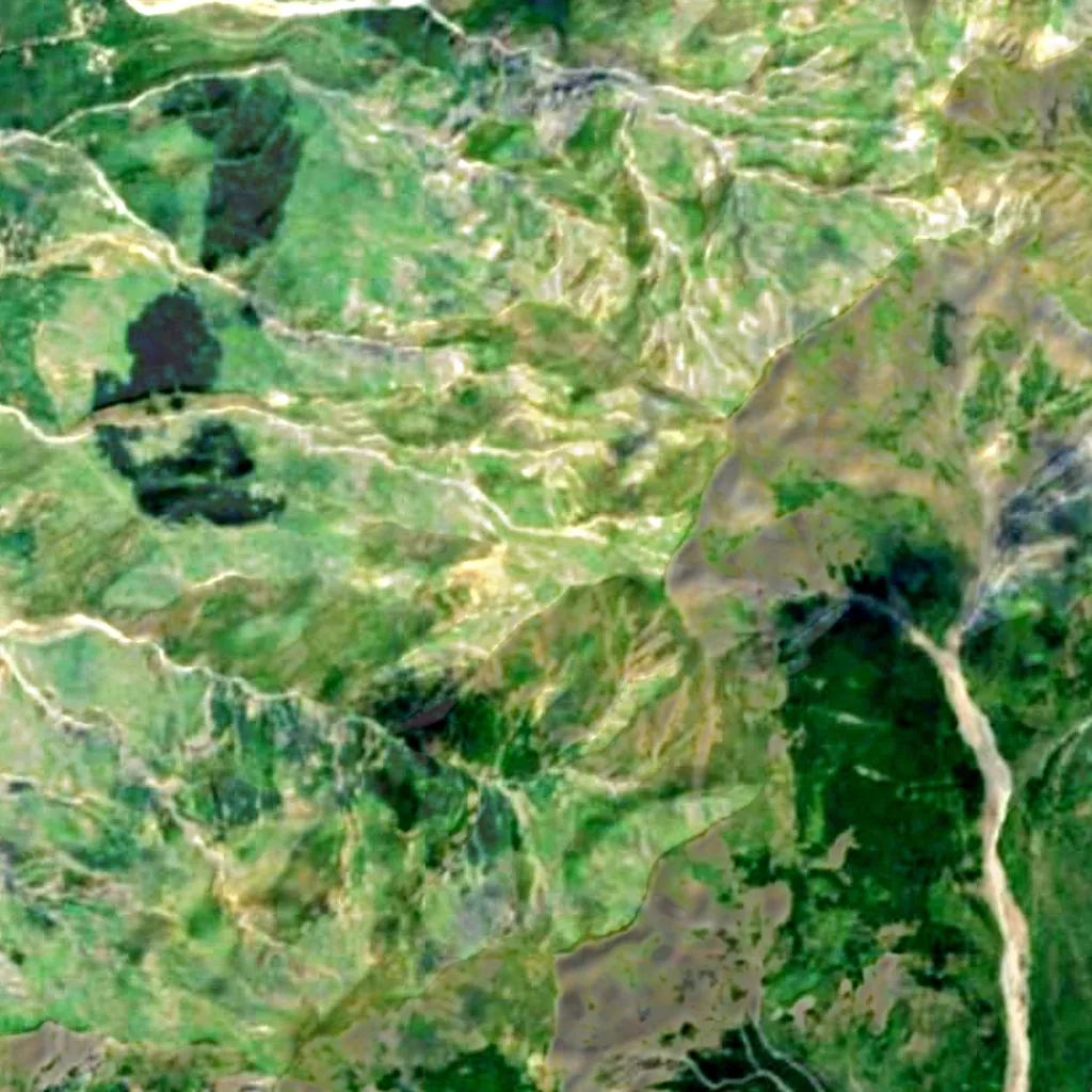 Gramos van boven gezien (Sentinel-2)