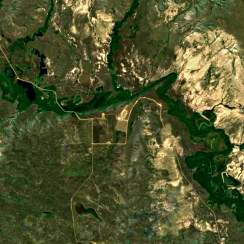 Grasslands-Nationalpark von oben gesehen (Sentinel-2)