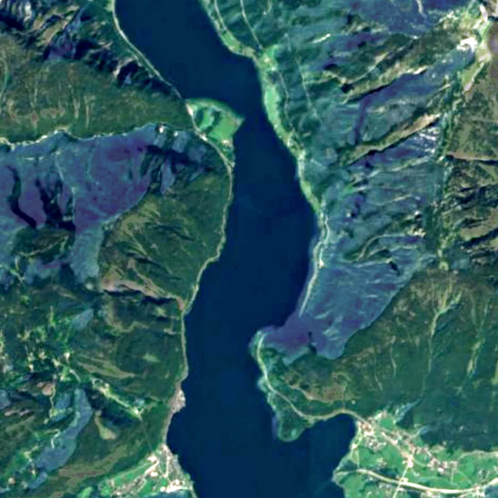 Hallstätter See von oben gesehen (Sentinel-2)
