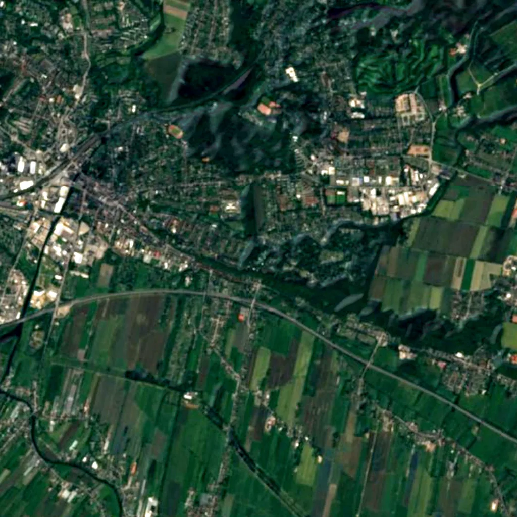 Hamburger Sternwarte von oben gesehen (Sentinel-2)