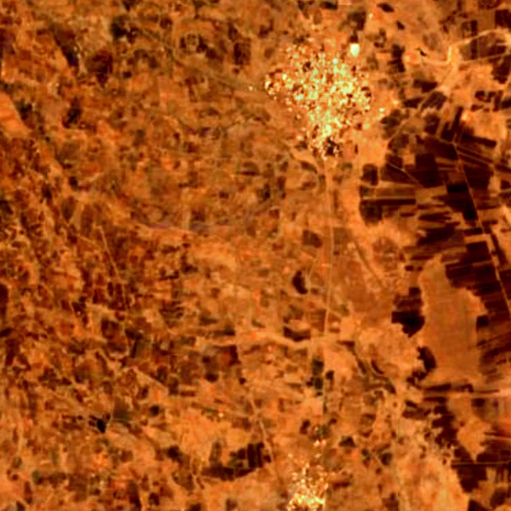 Harrat Ash Shamah vu d'en haut (Sentinel-2)