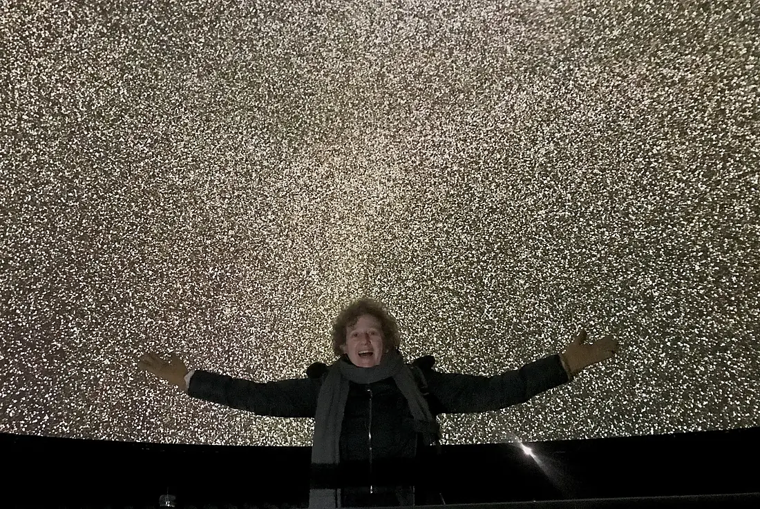 Alyssa Goodman under the Gaia Stars at New York's Hayden Planetarium