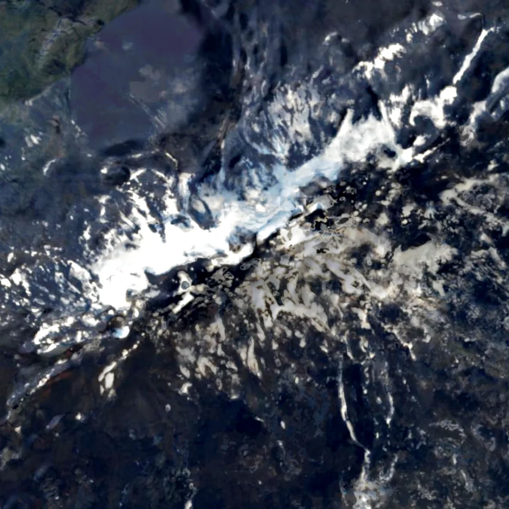 Hekla vu d'en haut (Sentinel-2)