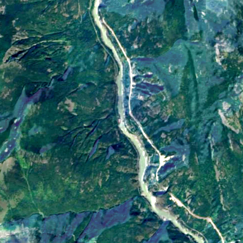 Hells Gate vu d'en haut (Sentinel-2)