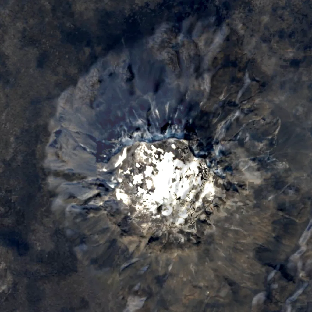 Herðubreið visto desde arriba (Sentinel-2)