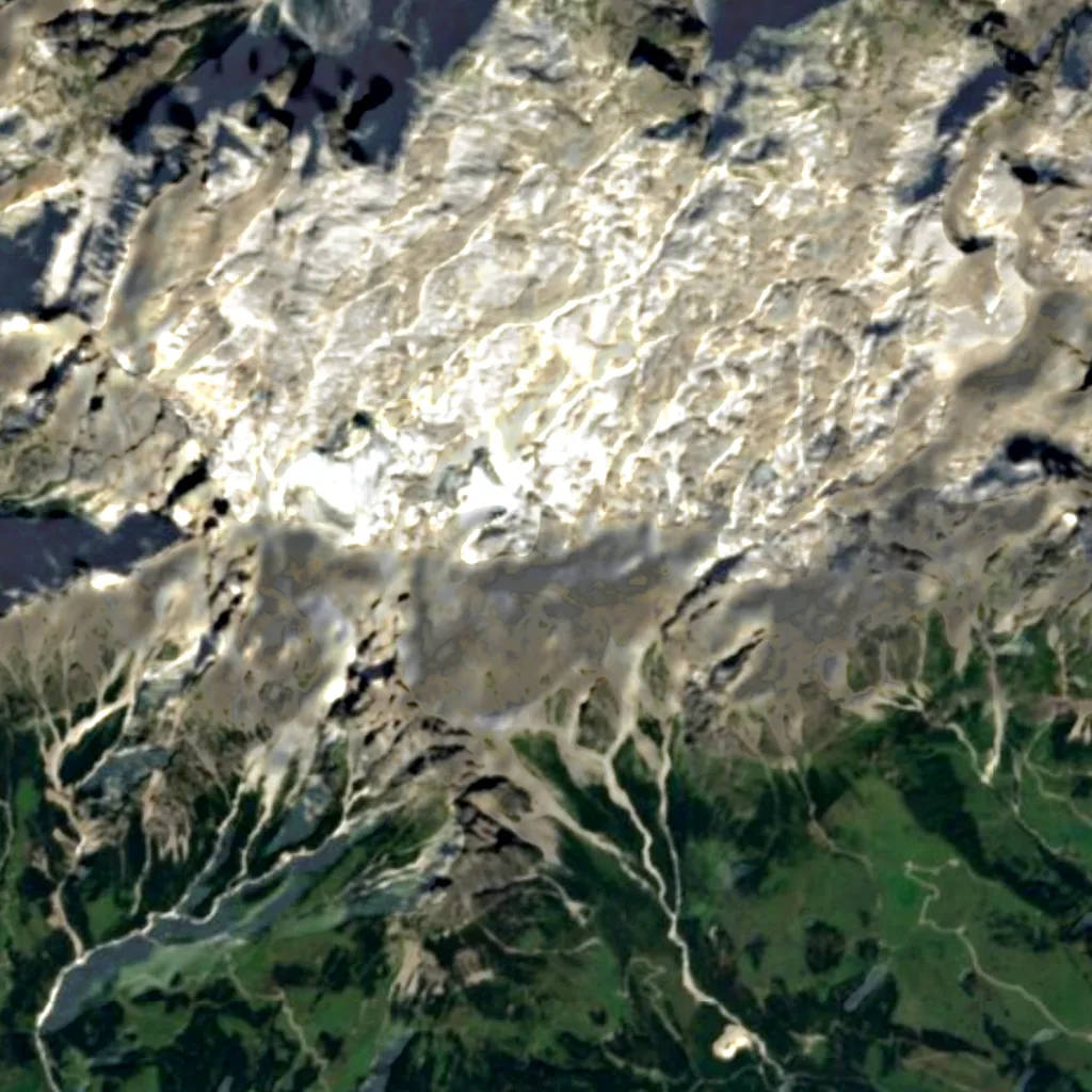 Hochkönig visto desde arriba (Sentinel-2)