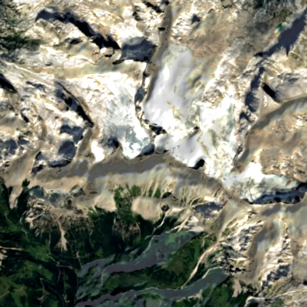 Hoher Dachstein van boven gezien (Sentinel-2)