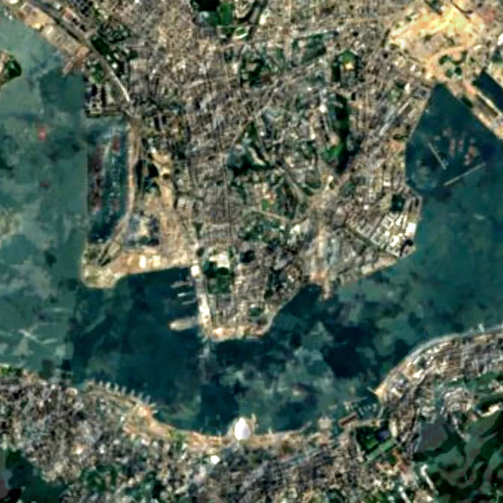 Hong Kong Observatory van boven gezien (Sentinel-2)