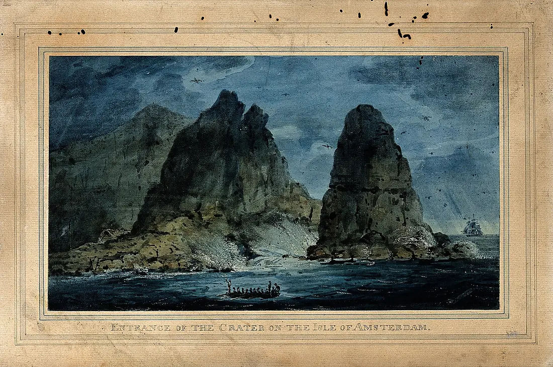 Entrance to the crater of the island of Amsterdam, Indian Oc Wellcome V0025198