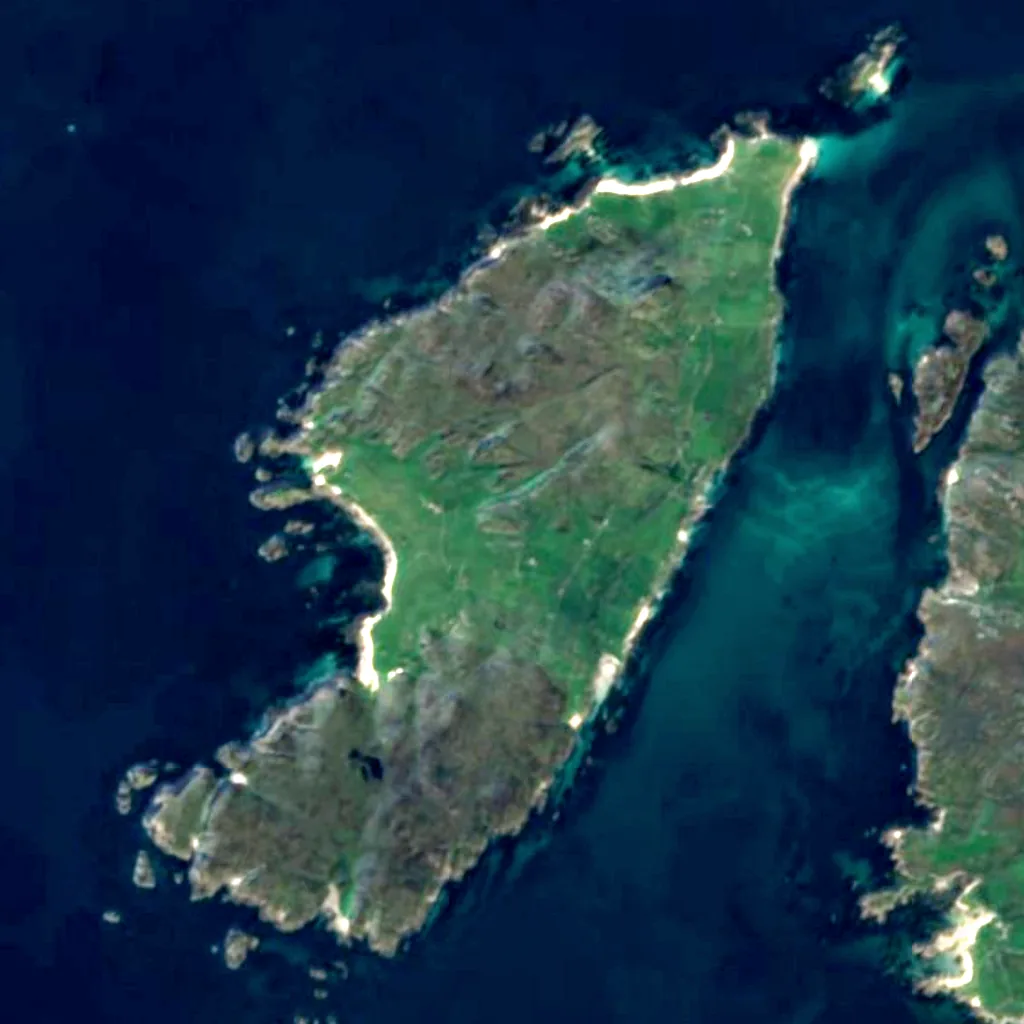 Iona vu d'en haut (Sentinel-2)