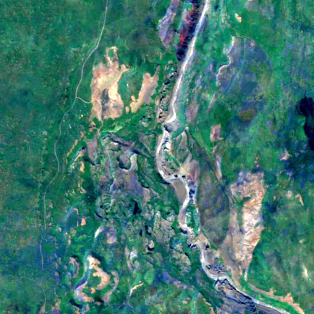 Jökulsárgljúfur vu d'en haut (Sentinel-2)