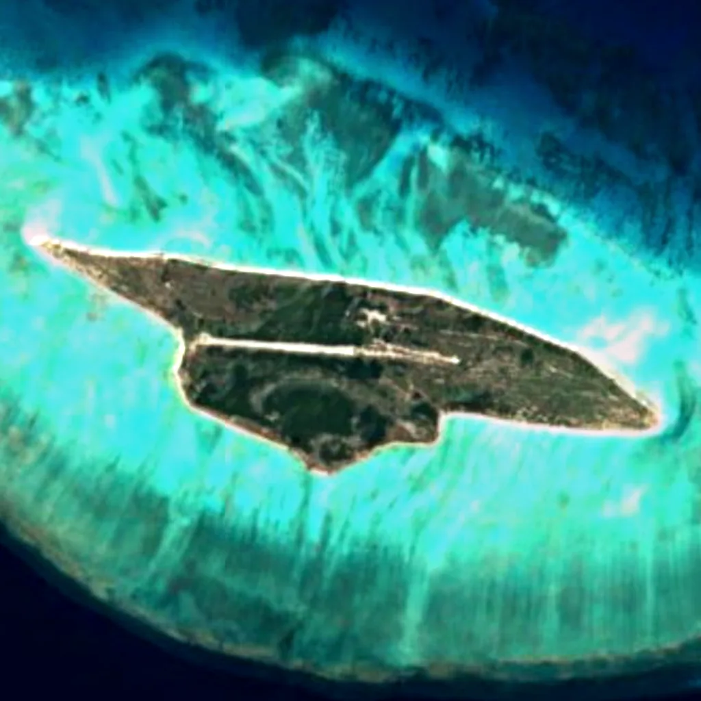Île Juan de Nova vu d'en haut (Sentinel-2)