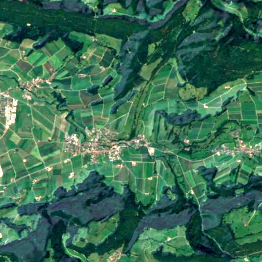 Jura-Observatorium von oben gesehen (Sentinel-2)