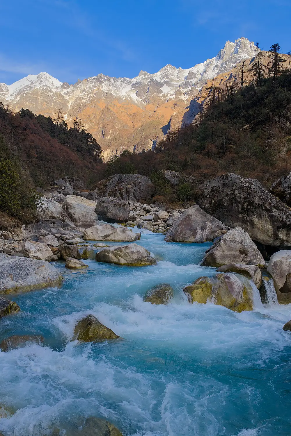 Glacial Ghunsa Khola River In Pristine Kanchenjunga Region