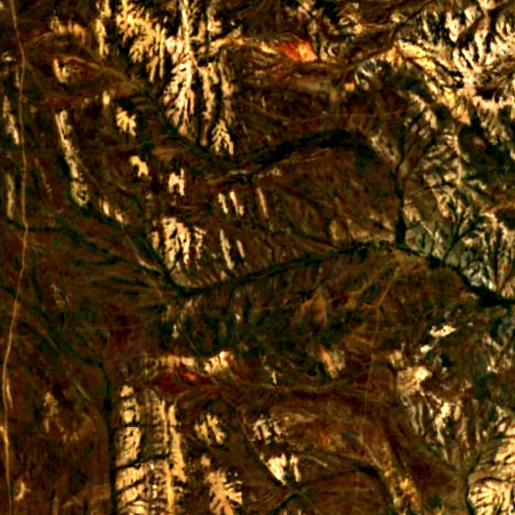 Kazakh semi-desert vu d'en haut (Sentinel-2)