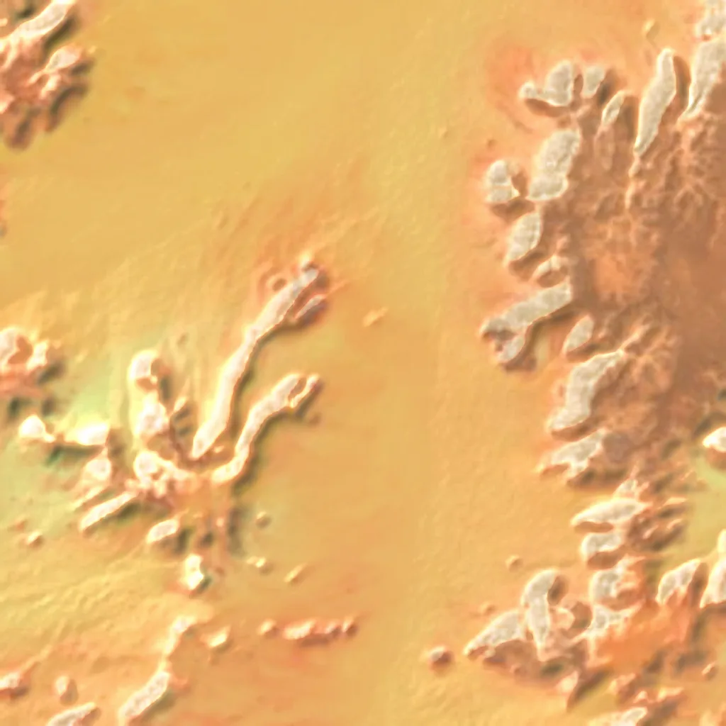 Kebira Crater visto de cima (Sentinel-2)