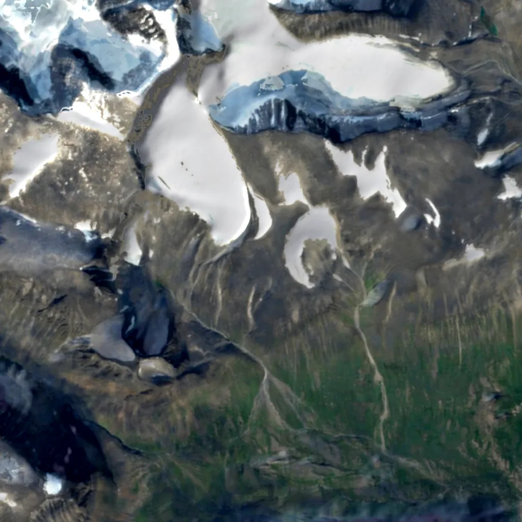 Kebnekaise von oben gesehen (Sentinel-2)