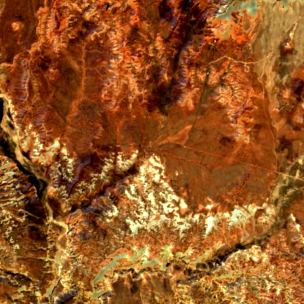 Parc d'État de Kodachrome Basin vu d'en haut (Sentinel-2)