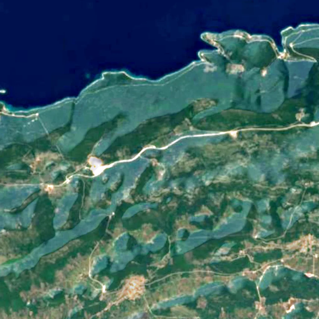 Korčula van boven gezien (Sentinel-2)