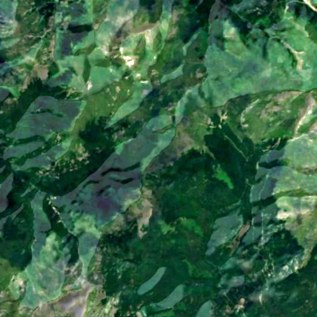 Kožuf von oben gesehen (Sentinel-2)