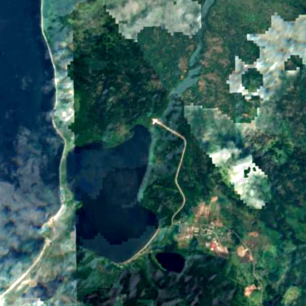 Kunashir visto dall'alto (Sentinel-2)