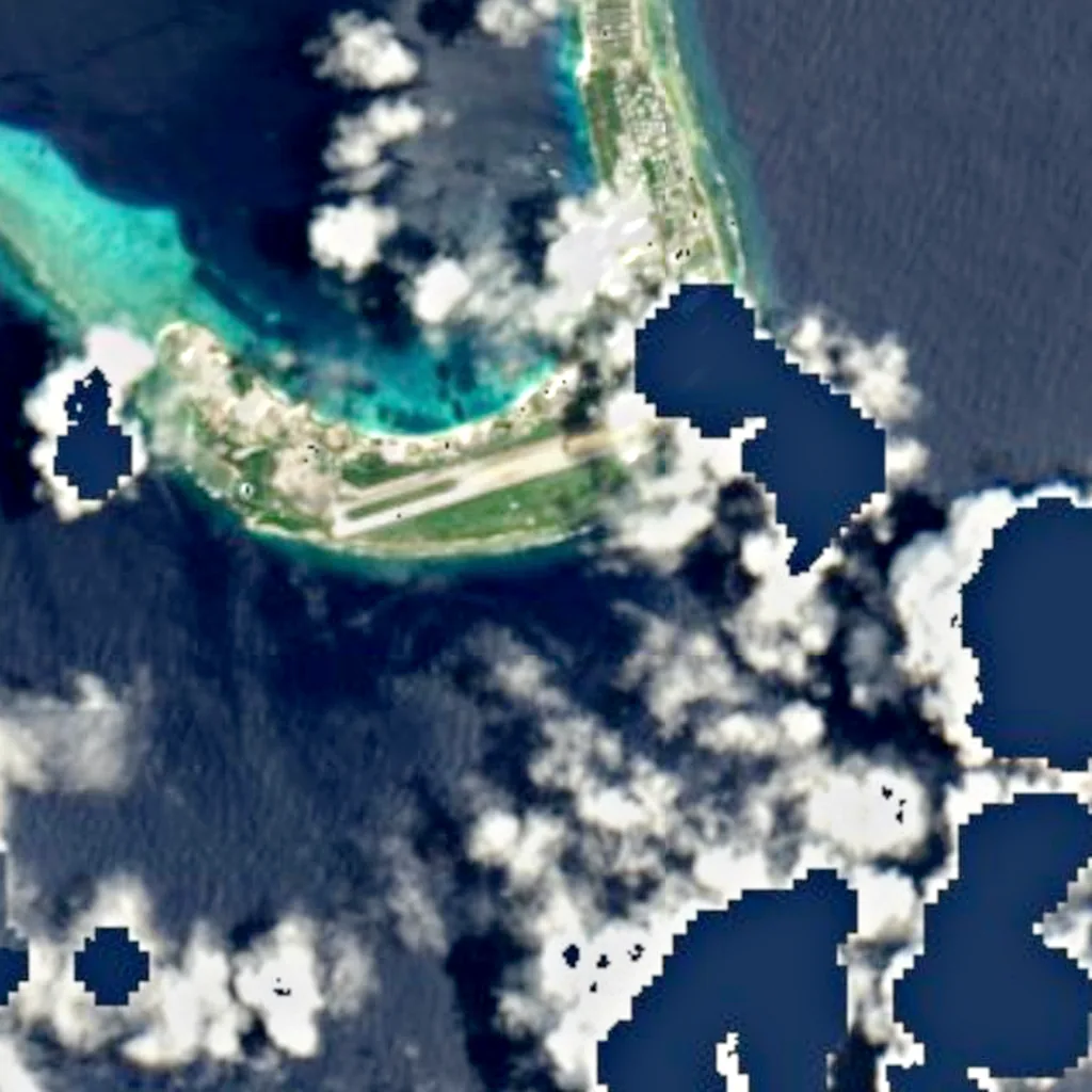 Kwajalein vu d'en haut (Sentinel-2)