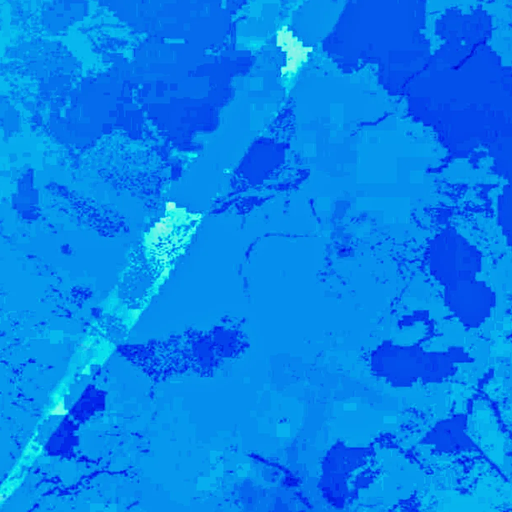Athabasca visto dall'alto (Sentinel-2)