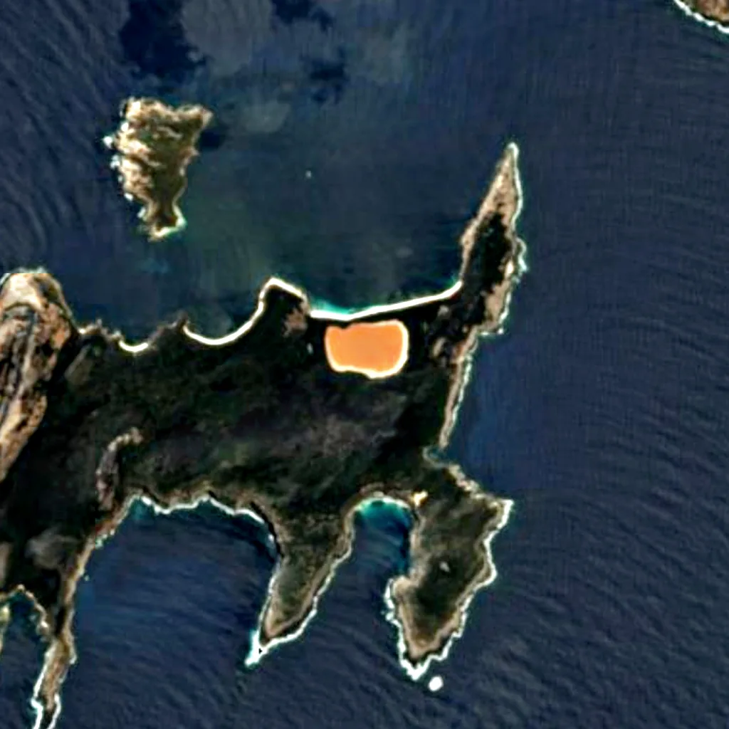 Lake Hillier von oben gesehen (Sentinel-2)