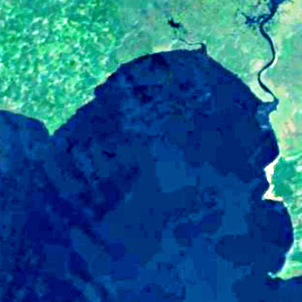 Lago Mai-Ndombe visto dall'alto (Sentinel-2)
