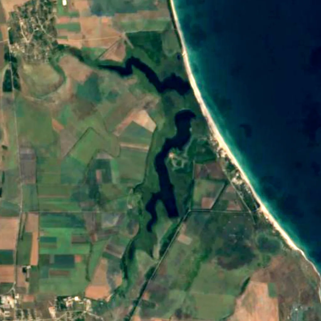 Schablasee von oben gesehen (Sentinel-2)