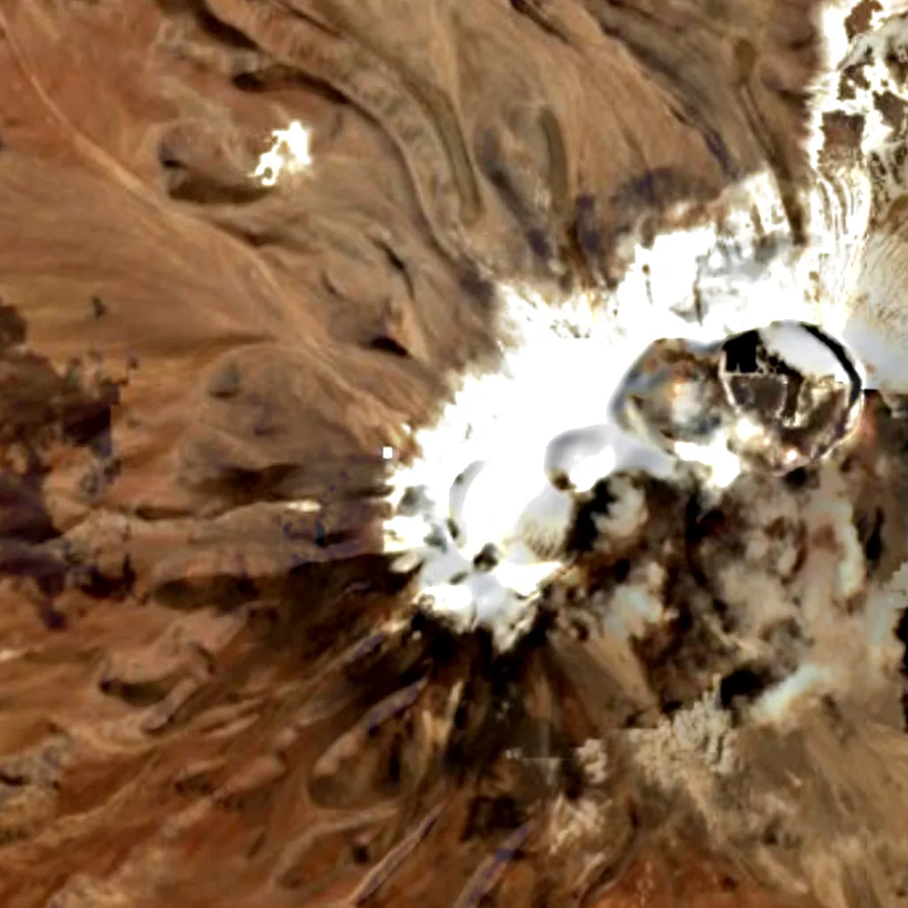 Lascar van boven gezien (Sentinel-2)