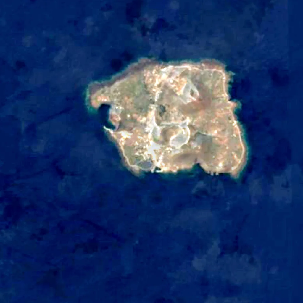 Linosa vu d'en haut (Sentinel-2)