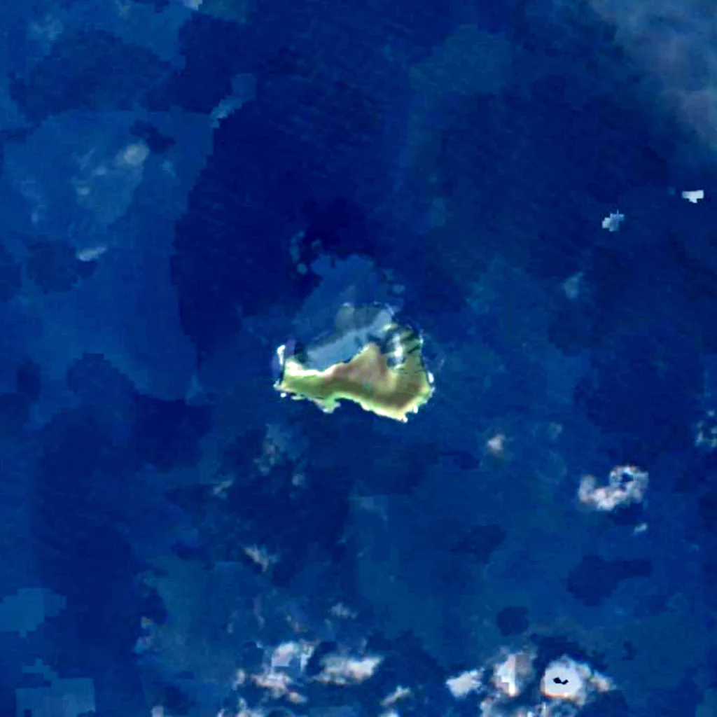 Lítla Dímun von oben gesehen (Sentinel-2)