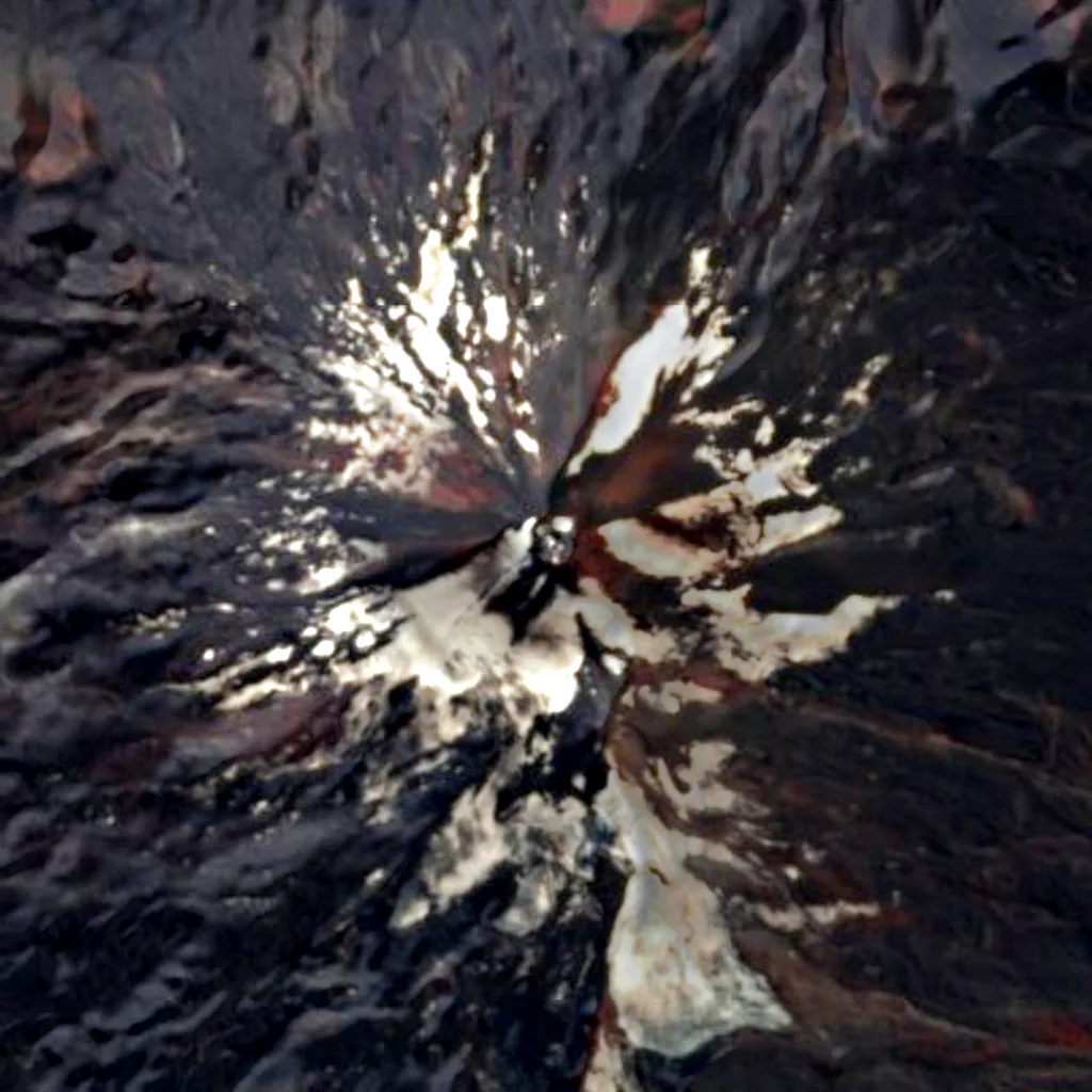 Llaima van boven gezien (Sentinel-2)