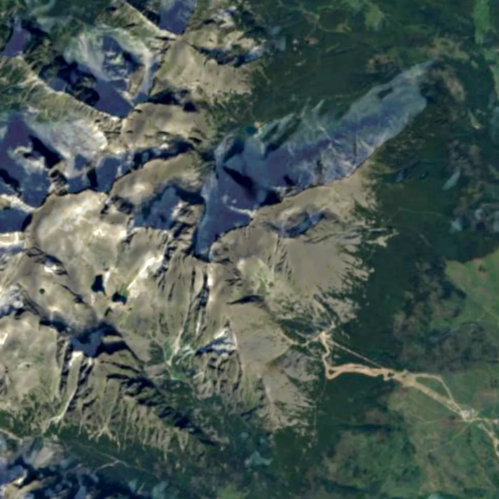 Lomnický Štít Observatory seen from above (Sentinel-2)