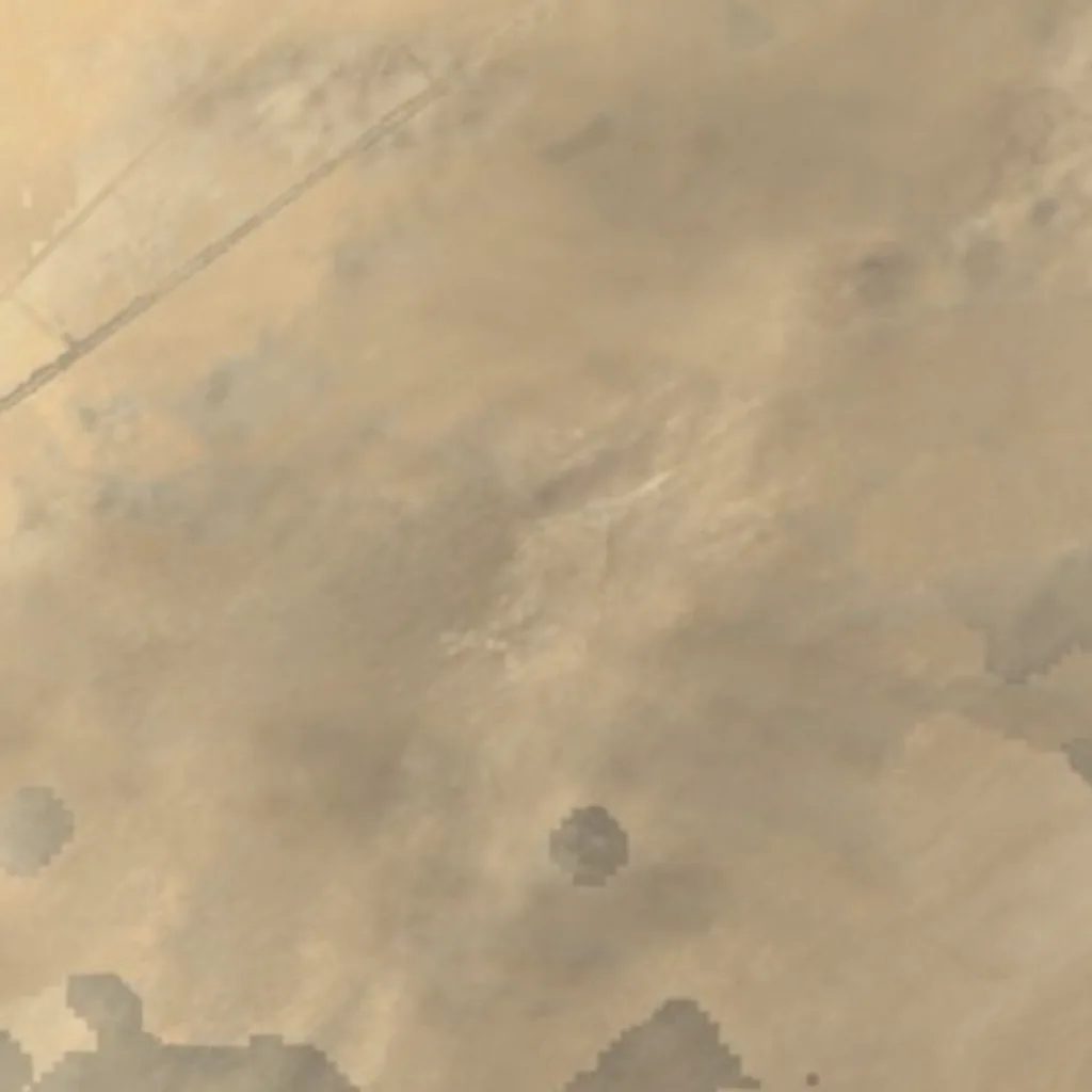 Desierto de Lop Nor visto desde arriba (Sentinel-2)