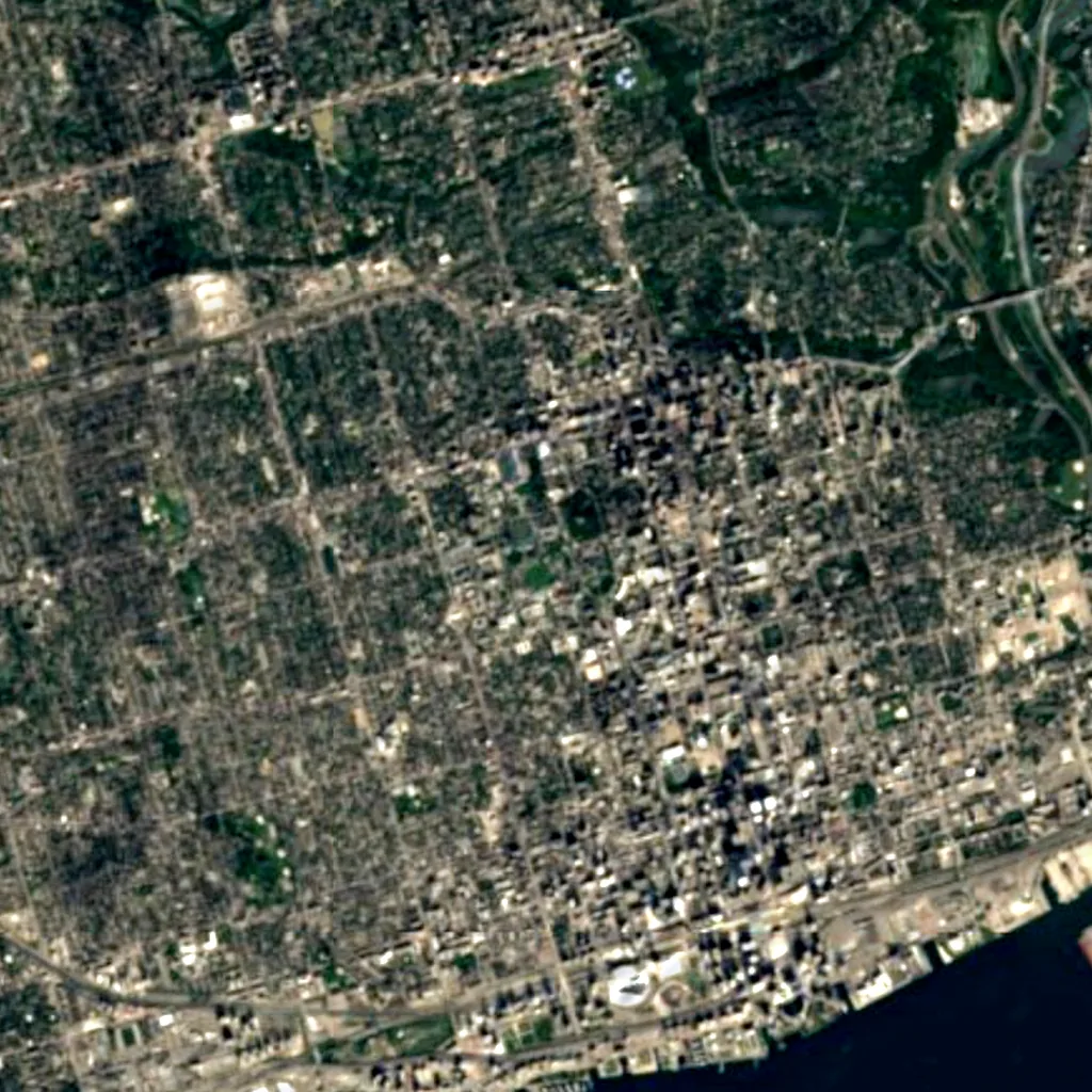 Louis B. Stewart Observatory von oben gesehen (Sentinel-2)