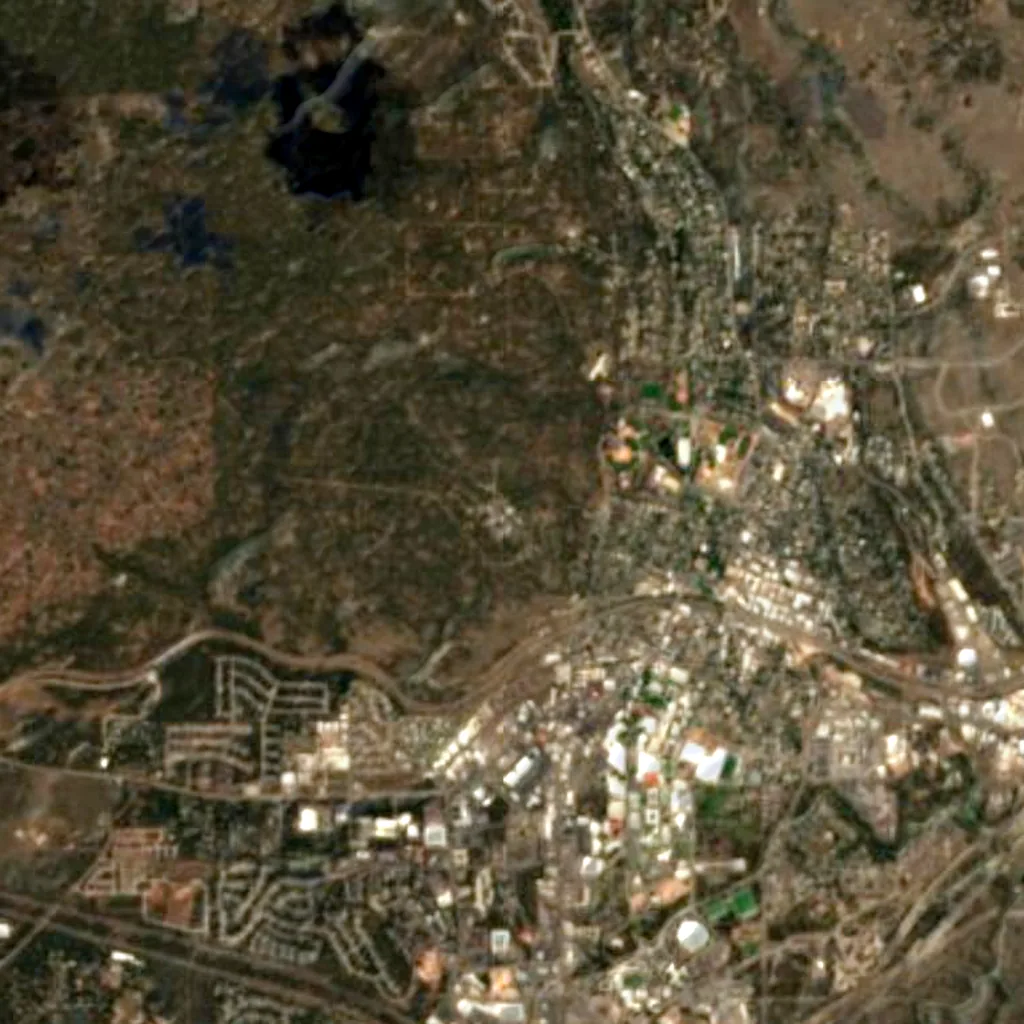 Lowell-observatorium van boven gezien (Sentinel-2)