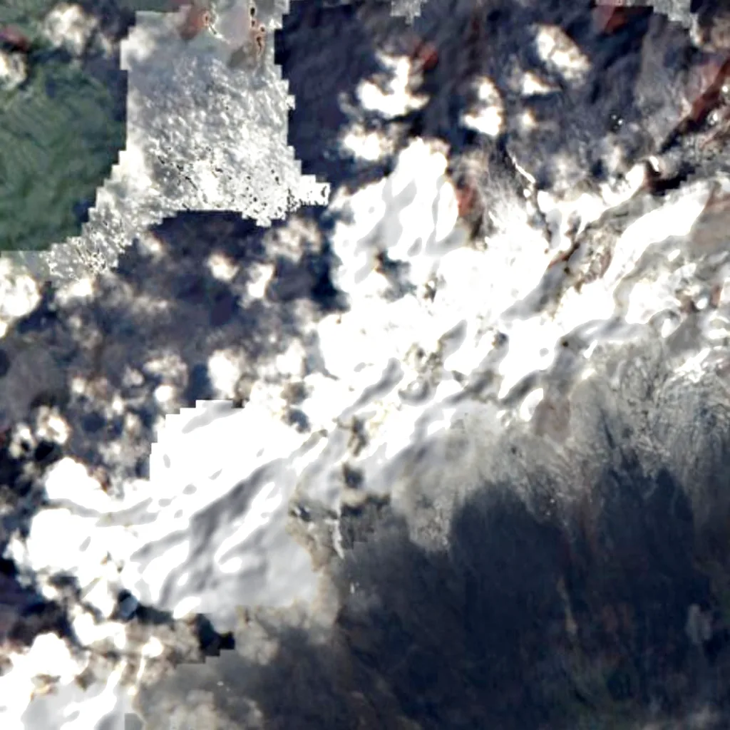 Mascarin Peak von oben gesehen (Sentinel-2)