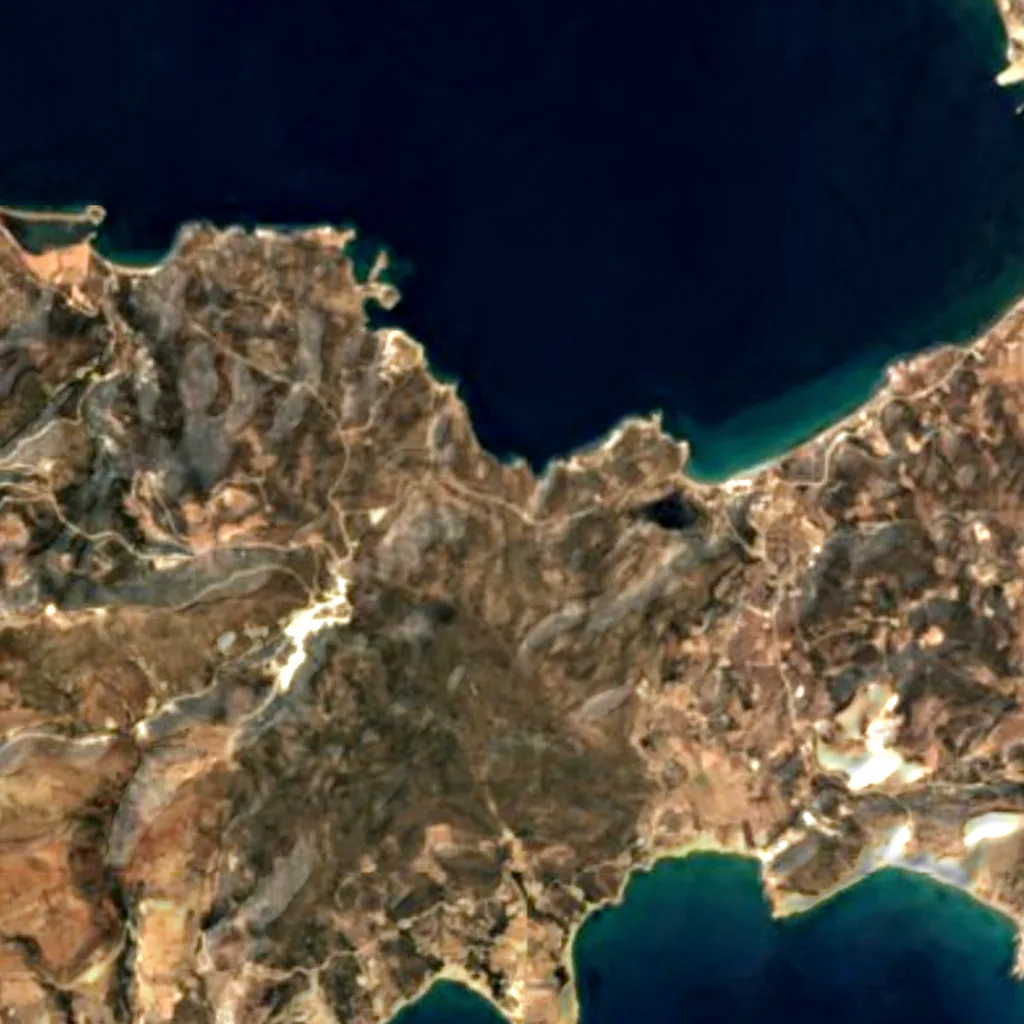 Milos von oben gesehen (Sentinel-2)
