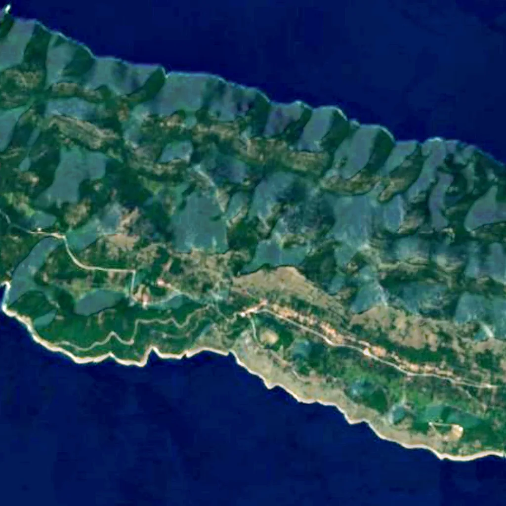 Mljet seen from above (Sentinel-2)