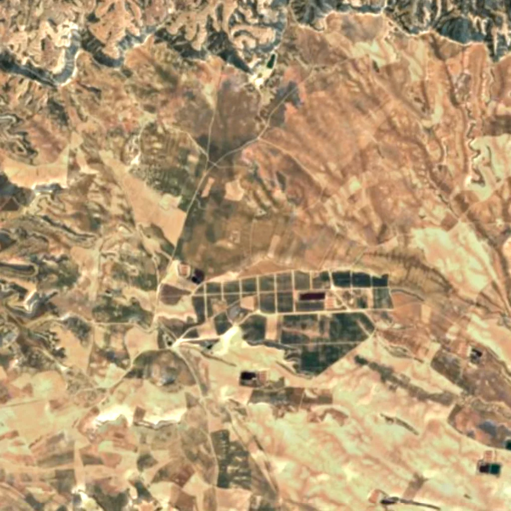 Monegros Desert von oben gesehen (Sentinel-2)