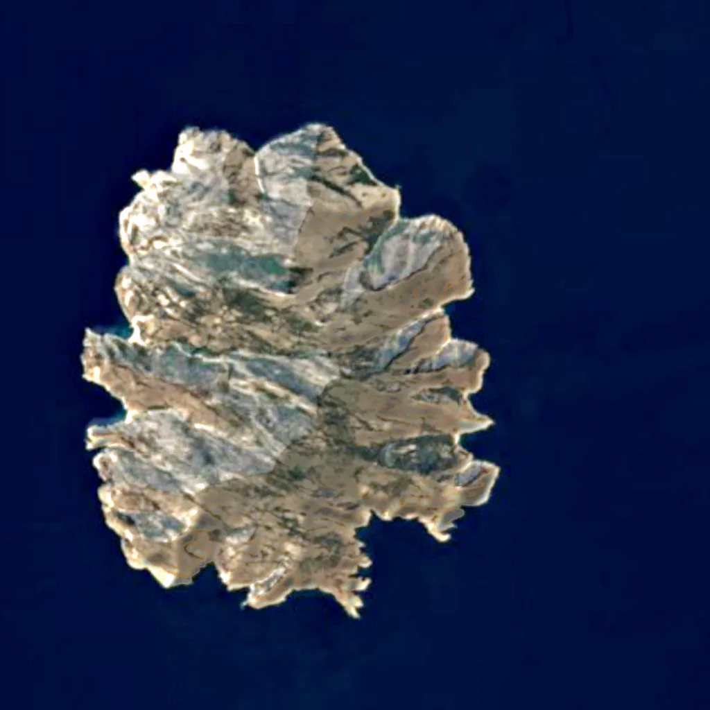Montecristo von oben gesehen (Sentinel-2)