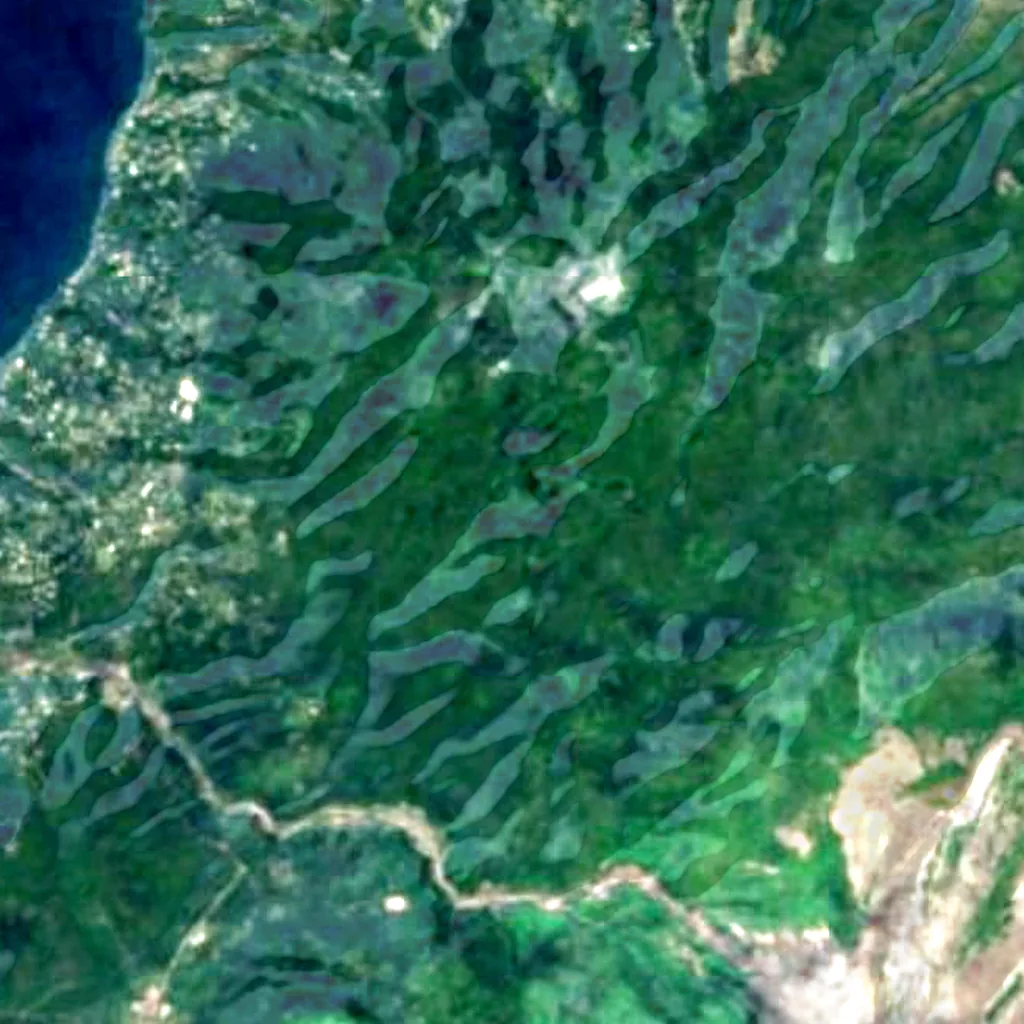 Montserrat visto dall'alto (Sentinel-2)