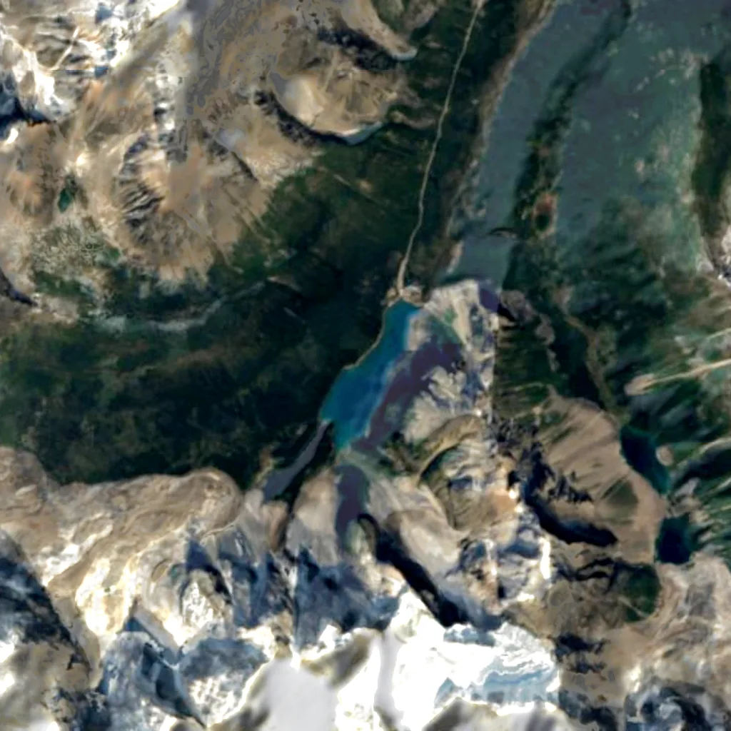 Moraine Lake seen from above (Sentinel-2)
