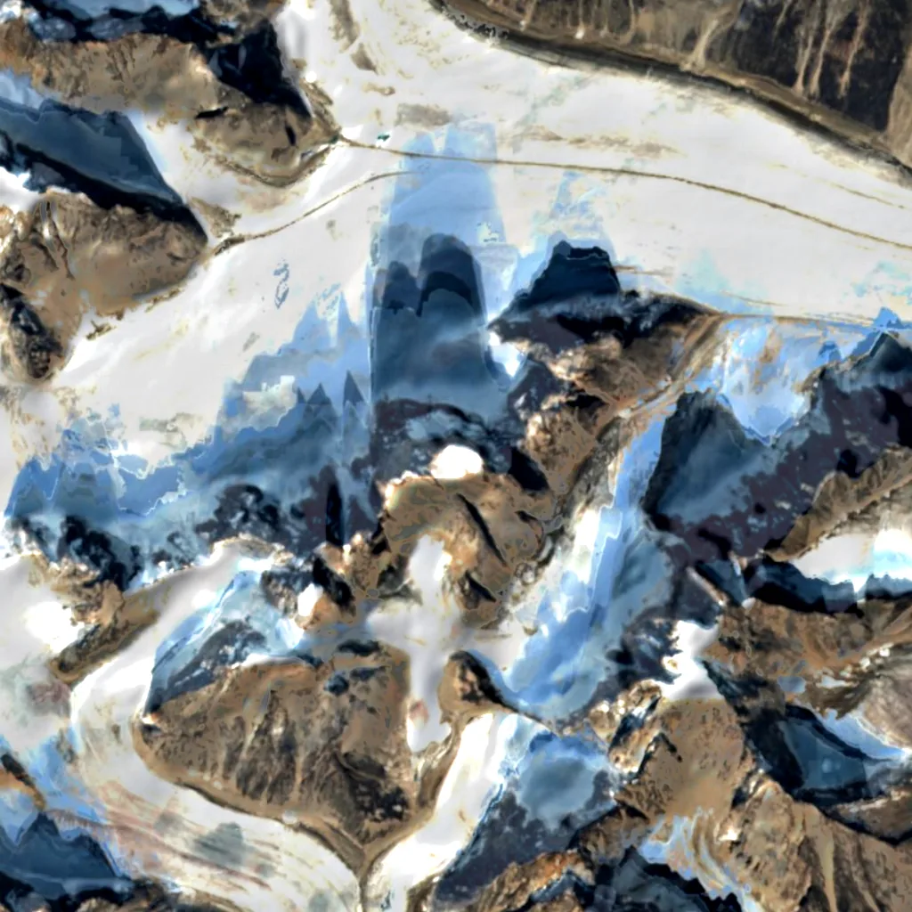 Mount Asgard seen from above (Sentinel-2)