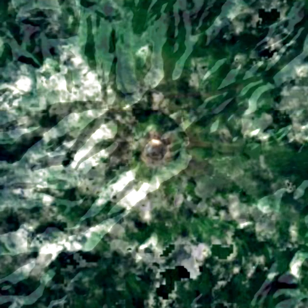 Mount Awu visto dall'alto (Sentinel-2)