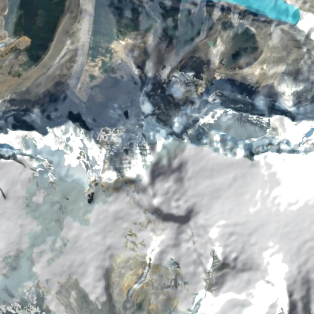 Mount Columbia von oben gesehen (Sentinel-2)