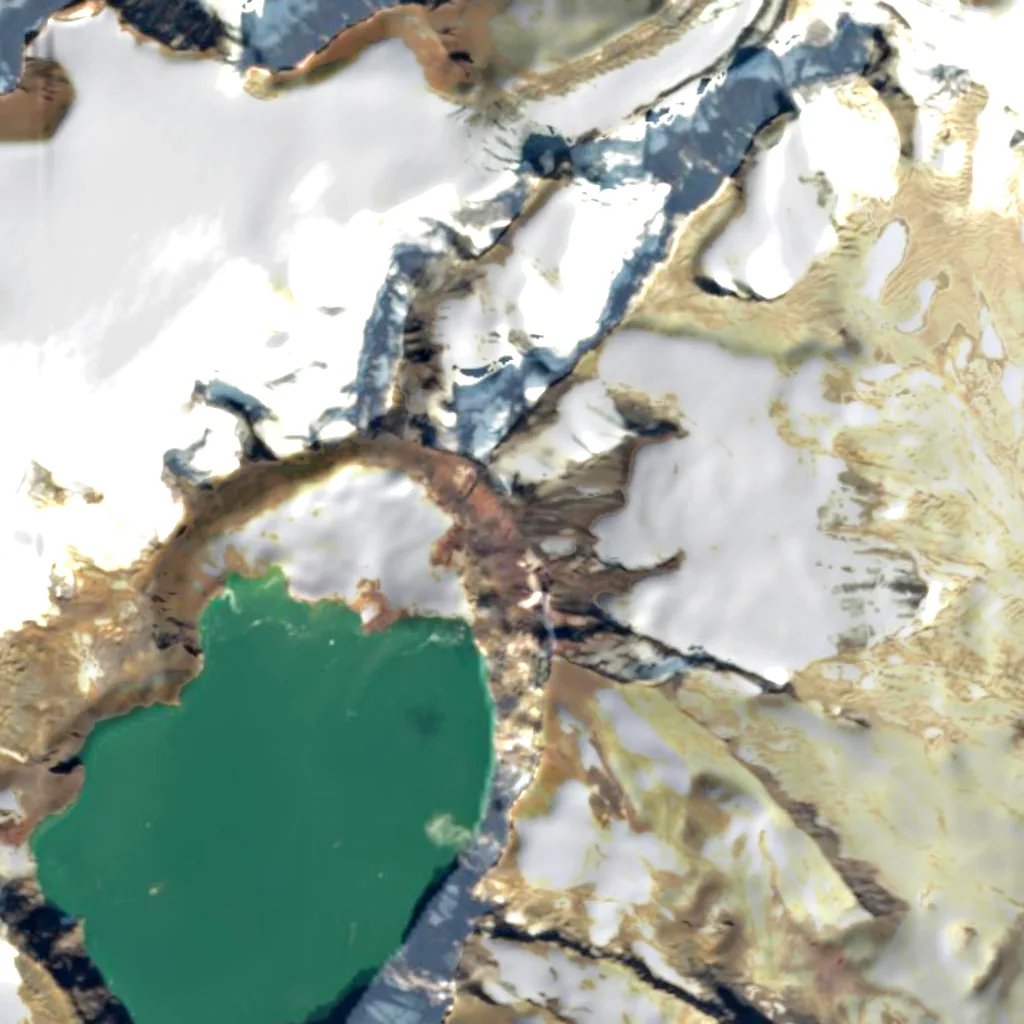 Mount Katmai visto de cima (Sentinel-2)