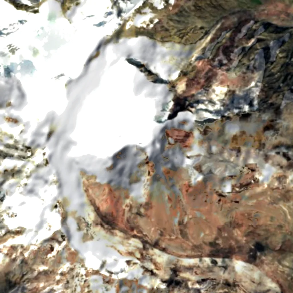 Mount Kazbek seen from above (Sentinel-2)